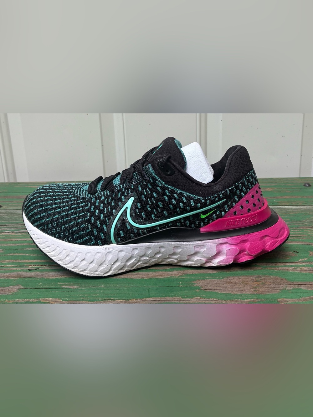 Nike React Infinity 3 Running Shoes Black Teal Pink DD3024-003 Womens Sz 7